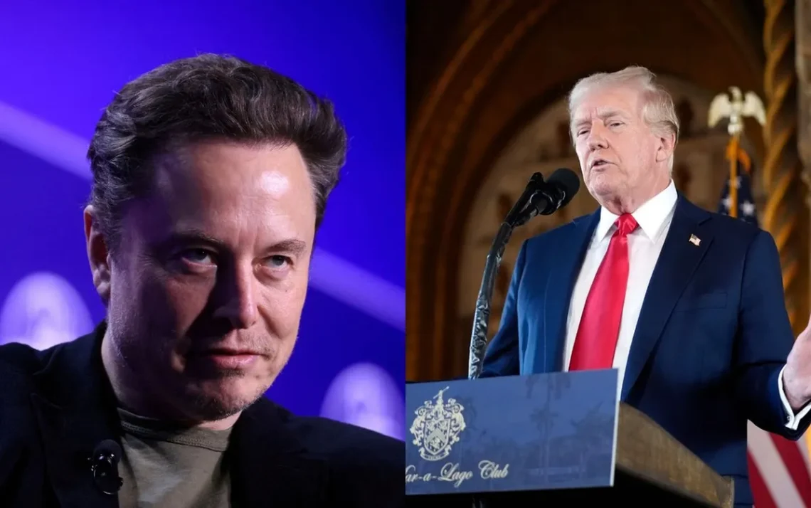 Elon Musk (à esquerda), bilionário e dono da rede social X, e Donald Trump, eleito presidente dos EUA. — Foto: David Swanson/Reuters/Alex Brandon/AP Como a vitória de Trump afeta o Brasil? - Todos os direitos: © G1 - Tecnologia